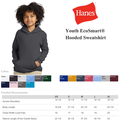 Hanes Kids Eco Hoodie | Warm, Comfy & Perfect for Printing