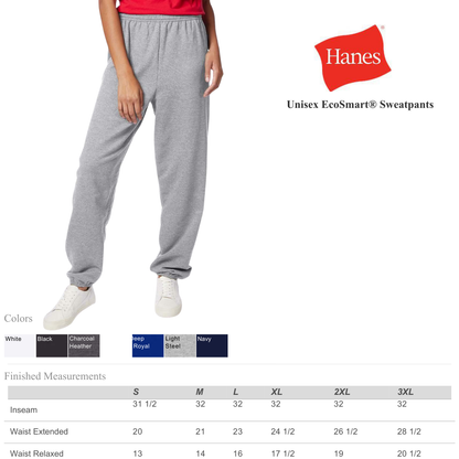 Hanes EcoSmart Unisex Fleece Sweatpants Classic Relaxed Fit