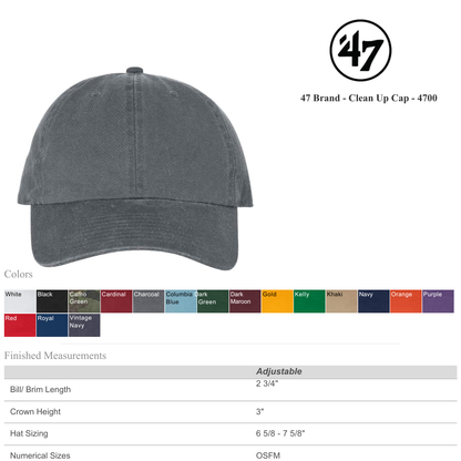 47 Brand Clean Up Cap 4700 | Adjustable Cotton Dad Hat