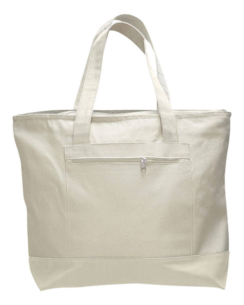 Large Zippered Canvas Tote Bag – Heavyweight Everyday Carry