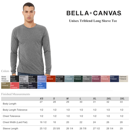 BELLA + CANVAS Premium Triblend Unisex Long Sleeve Tee