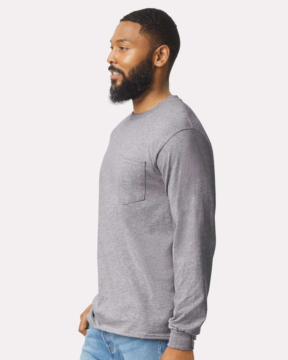 Gildan Ultra Cotton Long Sleeve Pocket Tee | Heavy Classic