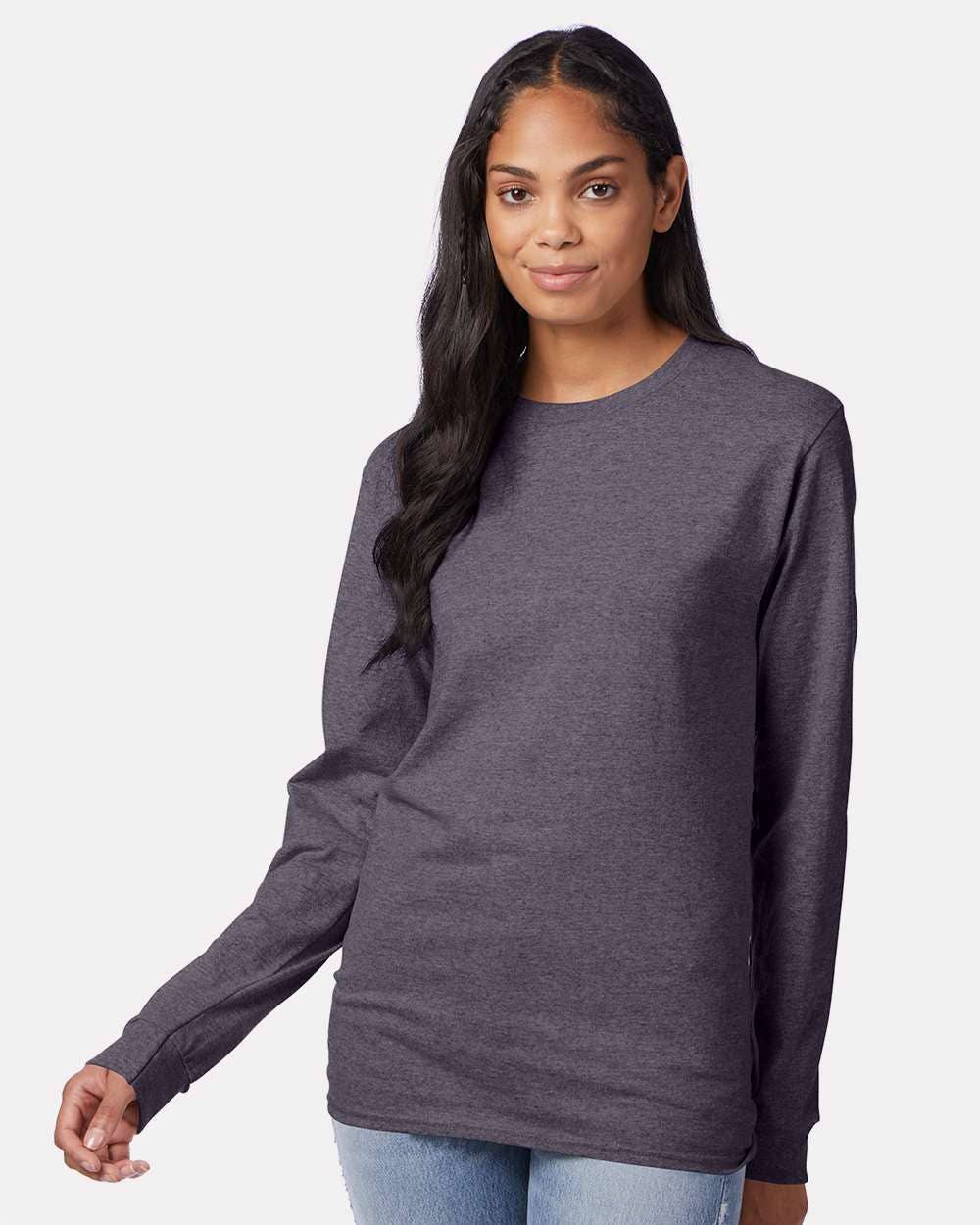 Hanes Long Sleeve Tee | 100% Cotton Classic Soft & Comfort