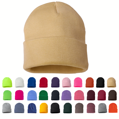 Solid Cuffed Beanie | Knit Winter Hat