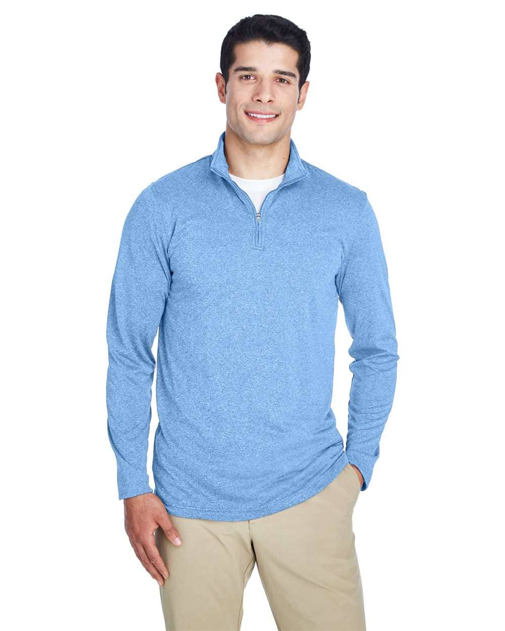 Men’s Heathered Performance Quarter-Zip Pullover | UltraClub