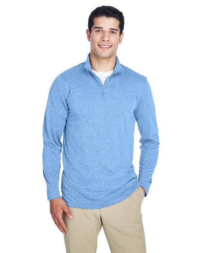 Men’s Heathered Performance Quarter-Zip Pullover | UltraClub