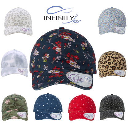 Women’s Vintage-Style Washed Print Baseball Cap | Adjustable