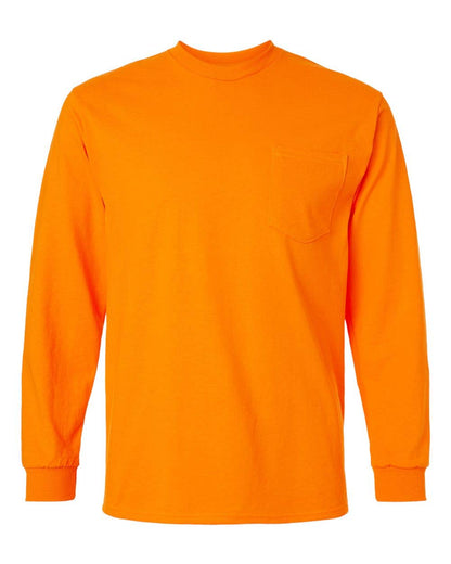 Gildan Ultra Cotton Long Sleeve Pocket Tee | Heavy Classic