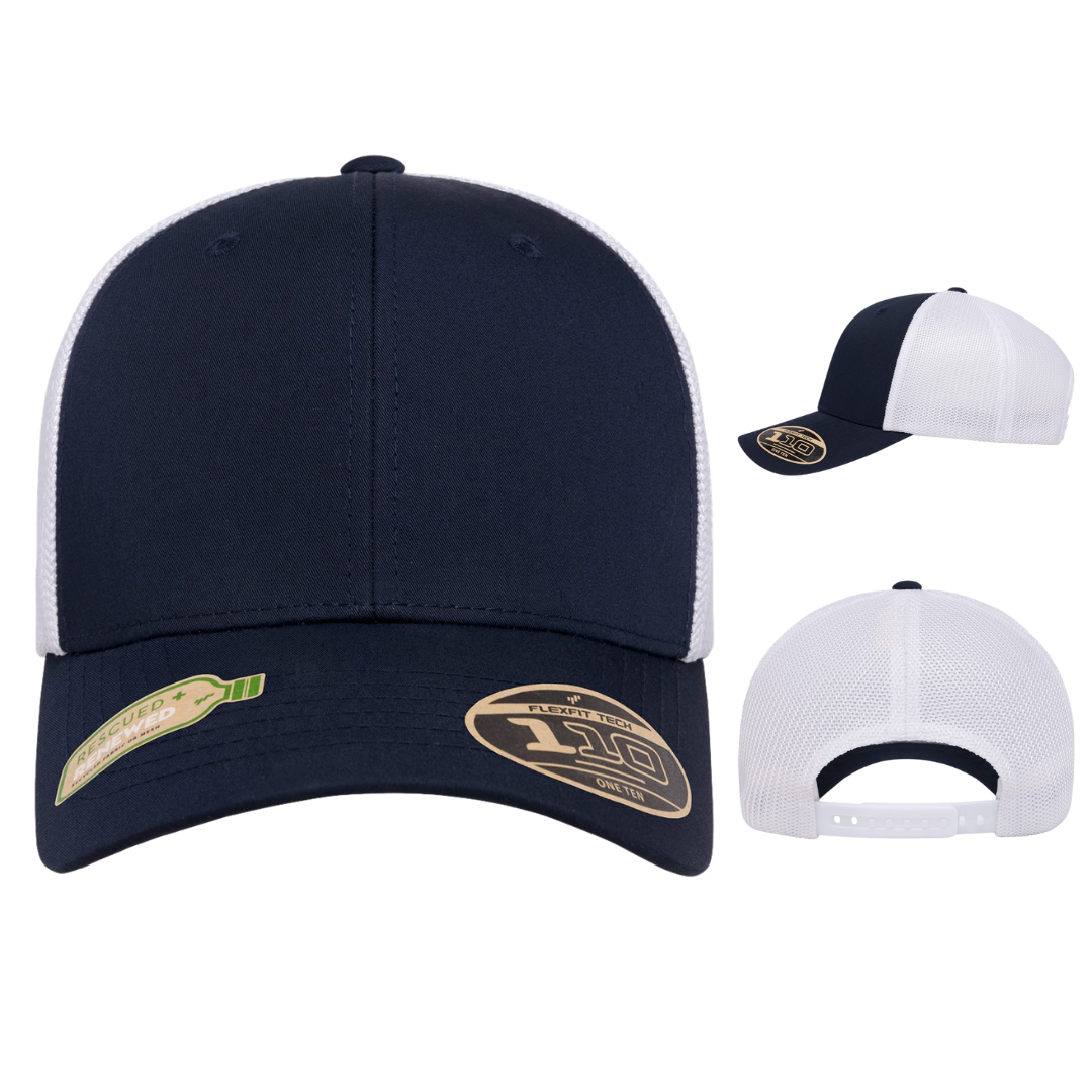 Flexfit 110R® Recycled Mesh Cap | Adjustable Snapback Hat