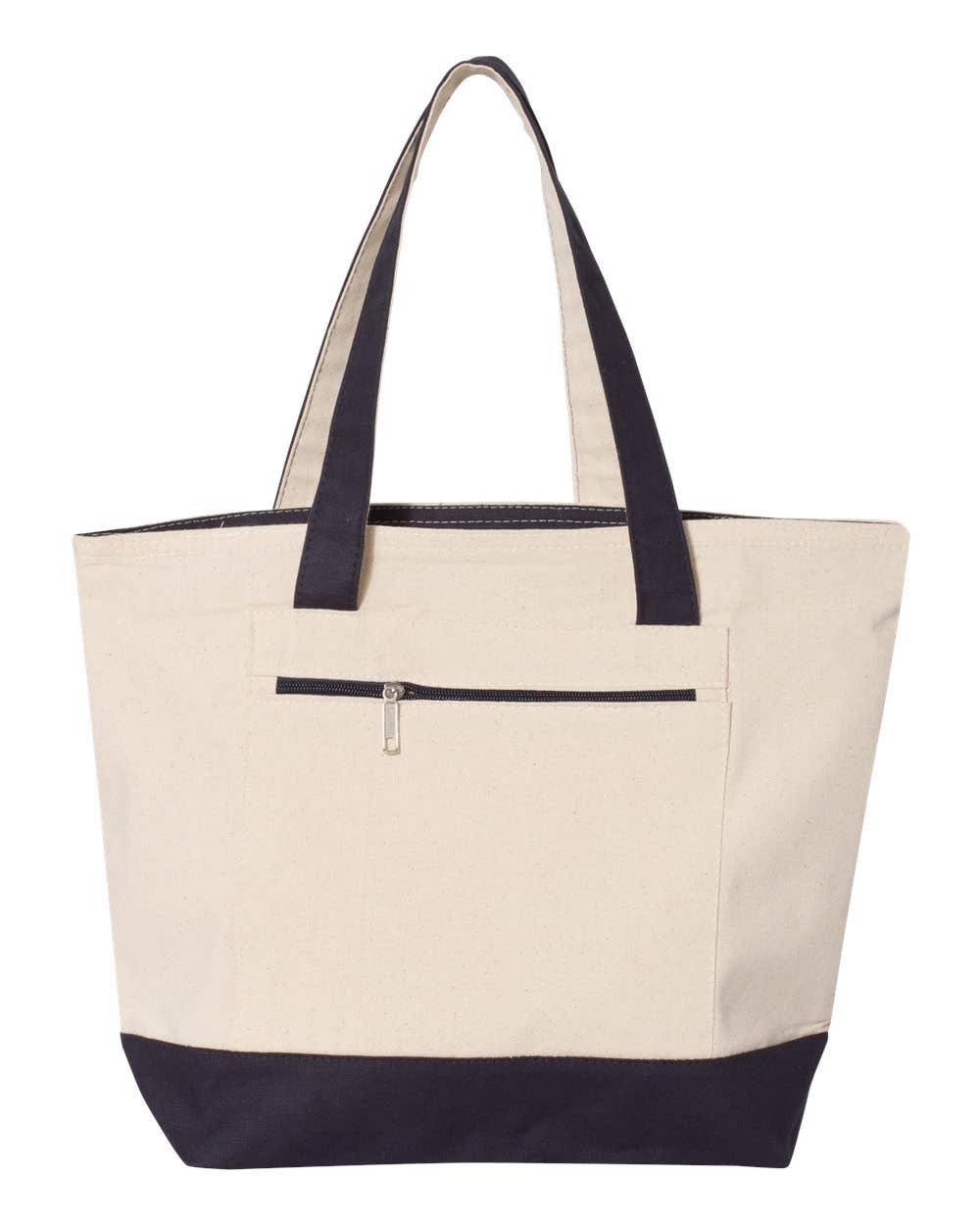 Large Zippered Canvas Tote Bag – Heavyweight Everyday Carry