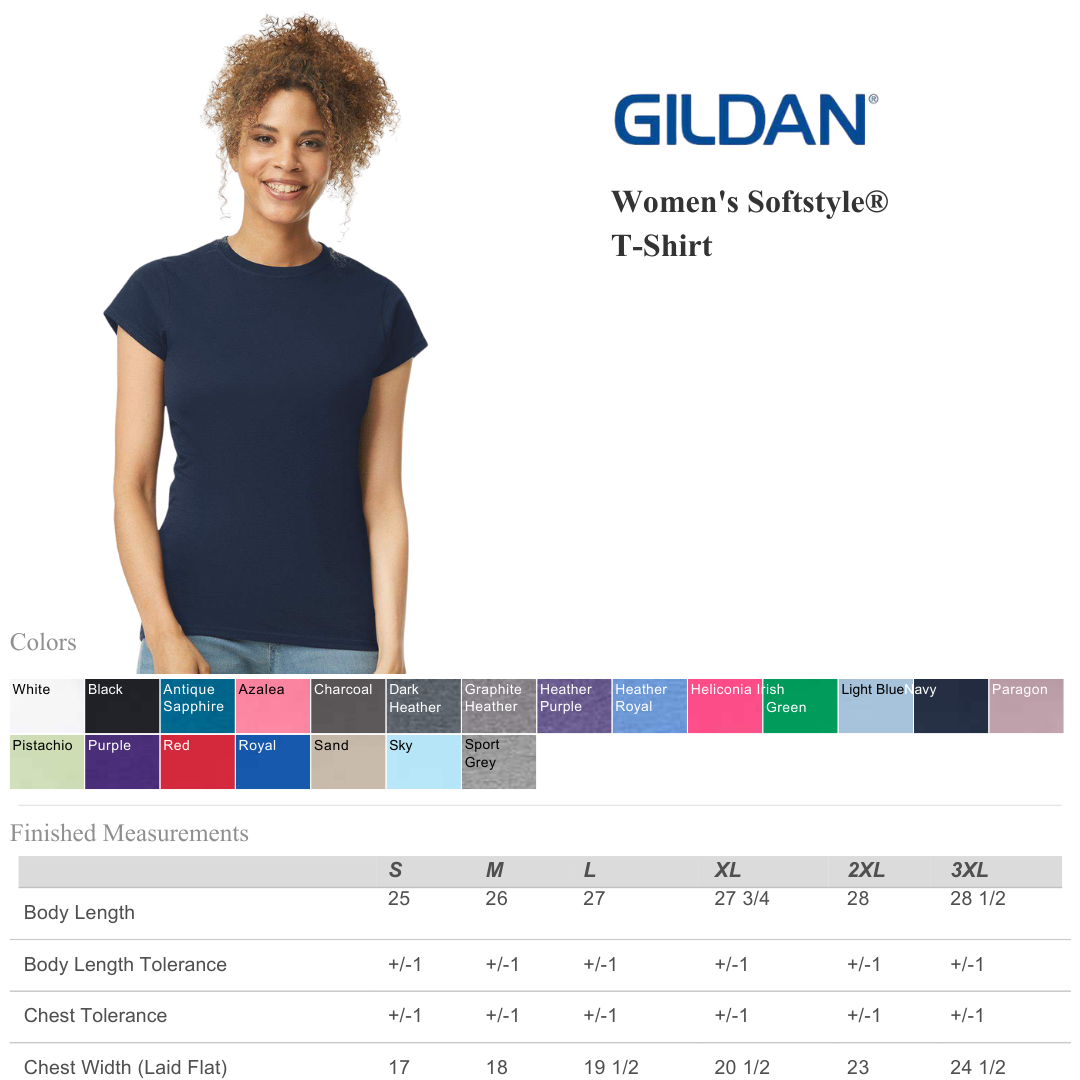 Gildan Softstyle Women’s Tee Semi-Fitted Premium Cotton Feel