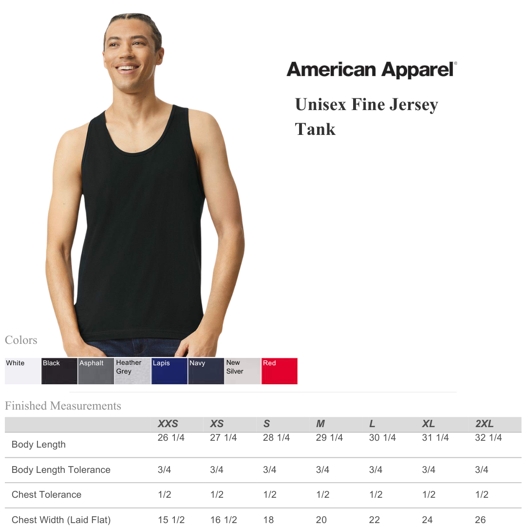 Unisex Fine Jersey Tank | Lightweight Cotton For Everyday