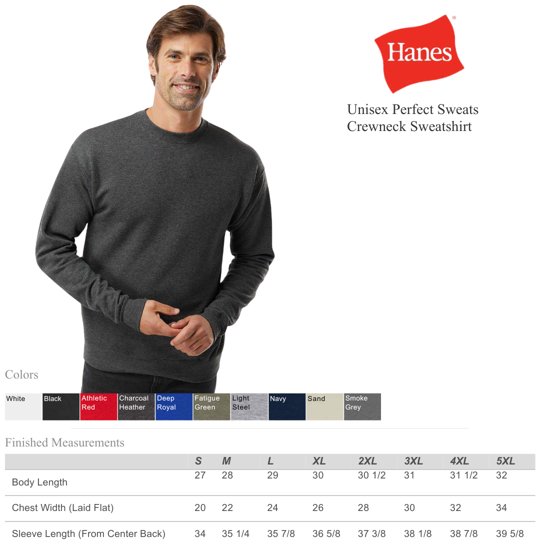 Hanes Fleece Crewneck Sweatshirt – Soft Cotton Midweight
