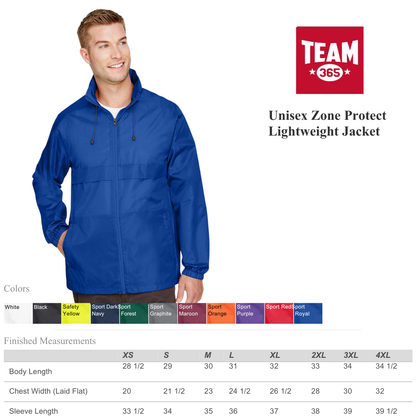 Unisex Lightweight Hooded Windbreaker Jacket Water-Resistant