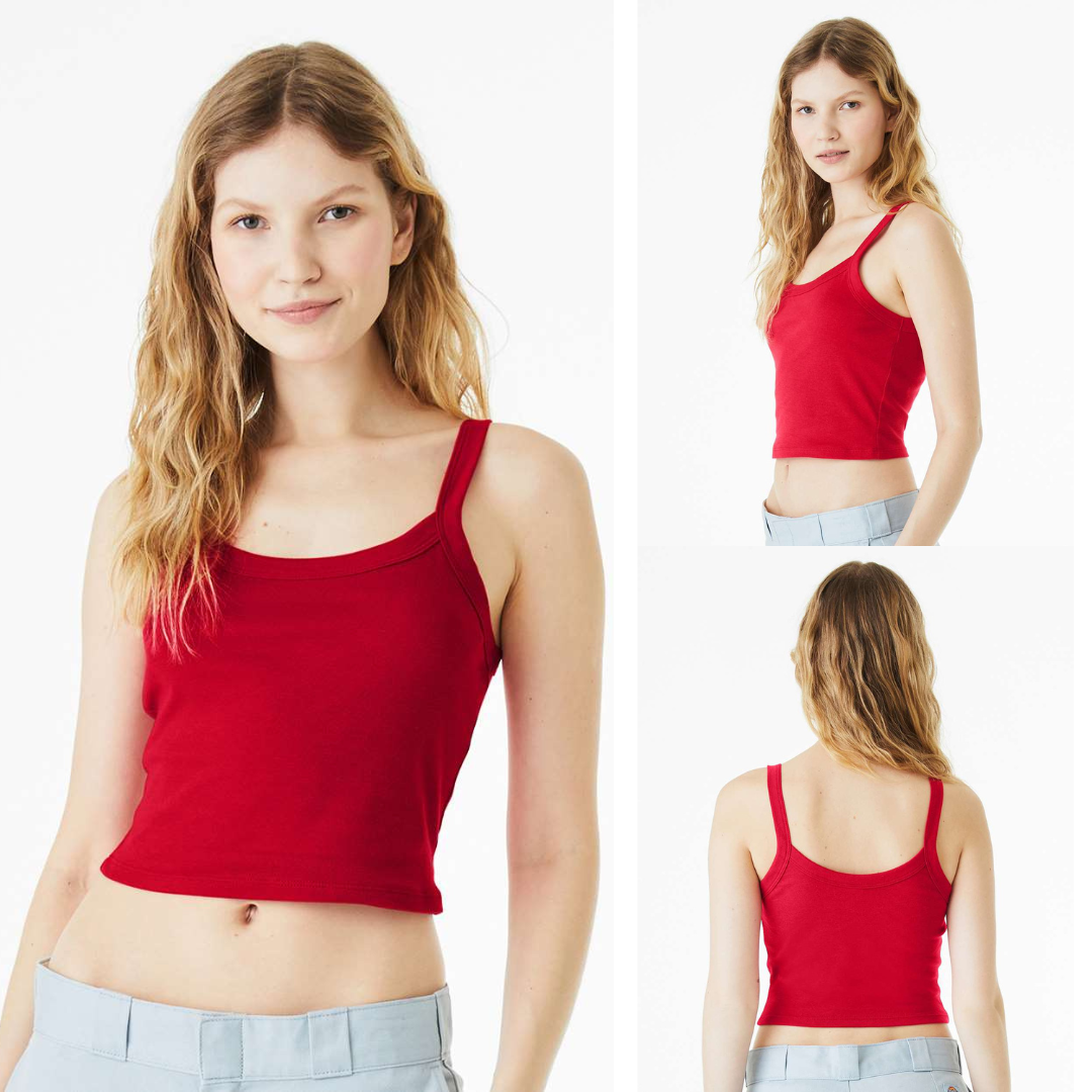 BELLA + CANVAS Women’s Micro Rib Spaghetti Strap Tank Top