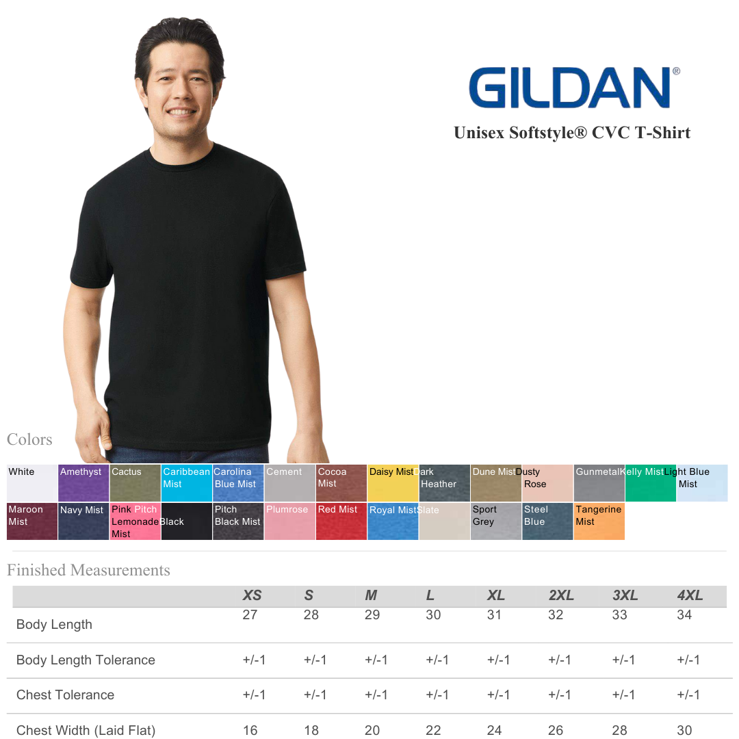 Unisex Softstyle CVC T-Shirt | Lightweight Cotton Blend Tee