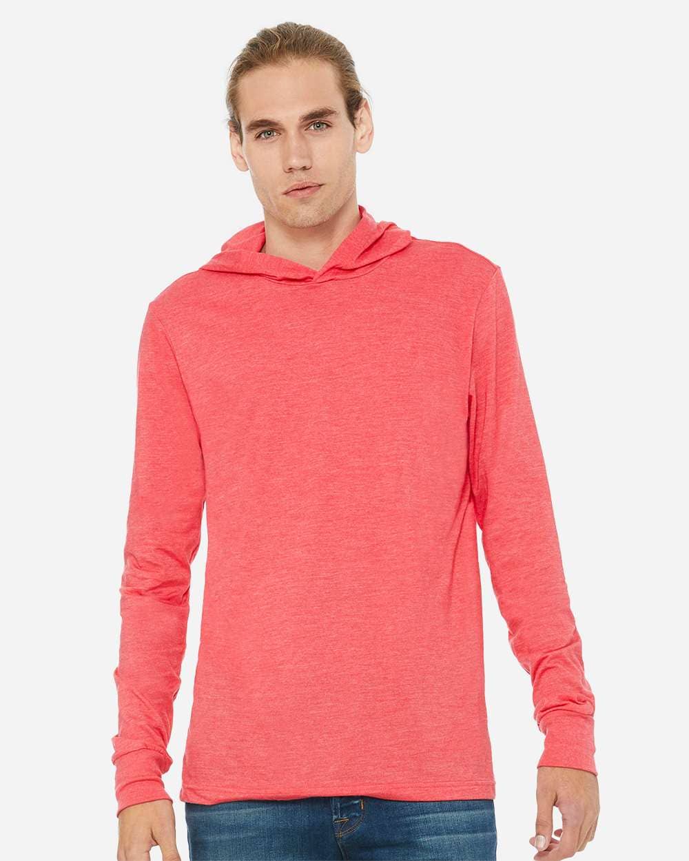 Unisex Jersey Hooded Long Sleeve Tee – Lightweight Comfort