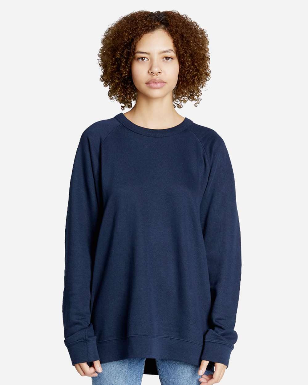 Lane Seven Unisex Lightweight Loopback Terry Crewneck
