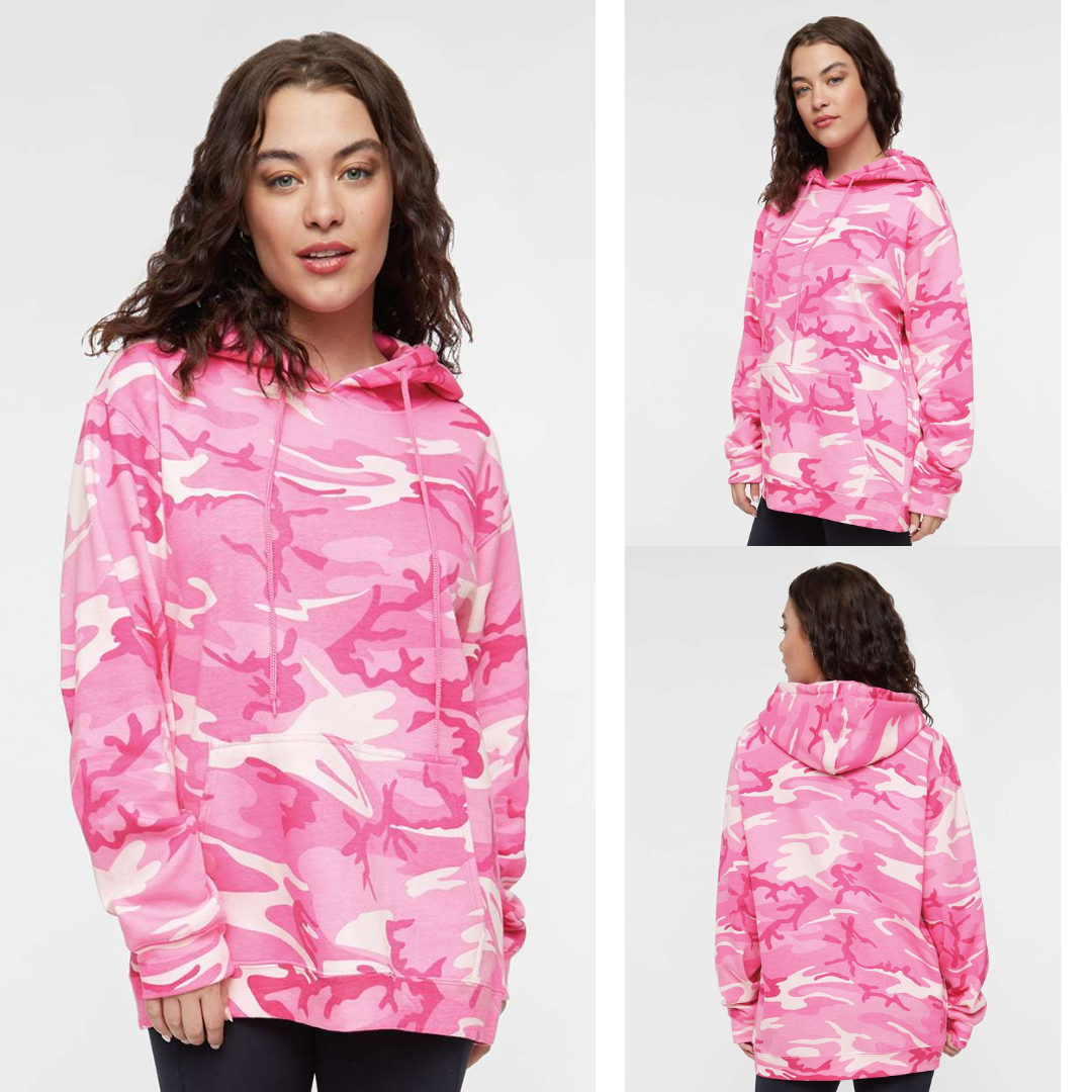 Unisex Camo Fleece Hoodie Sweatshirt – Soft Midweight
