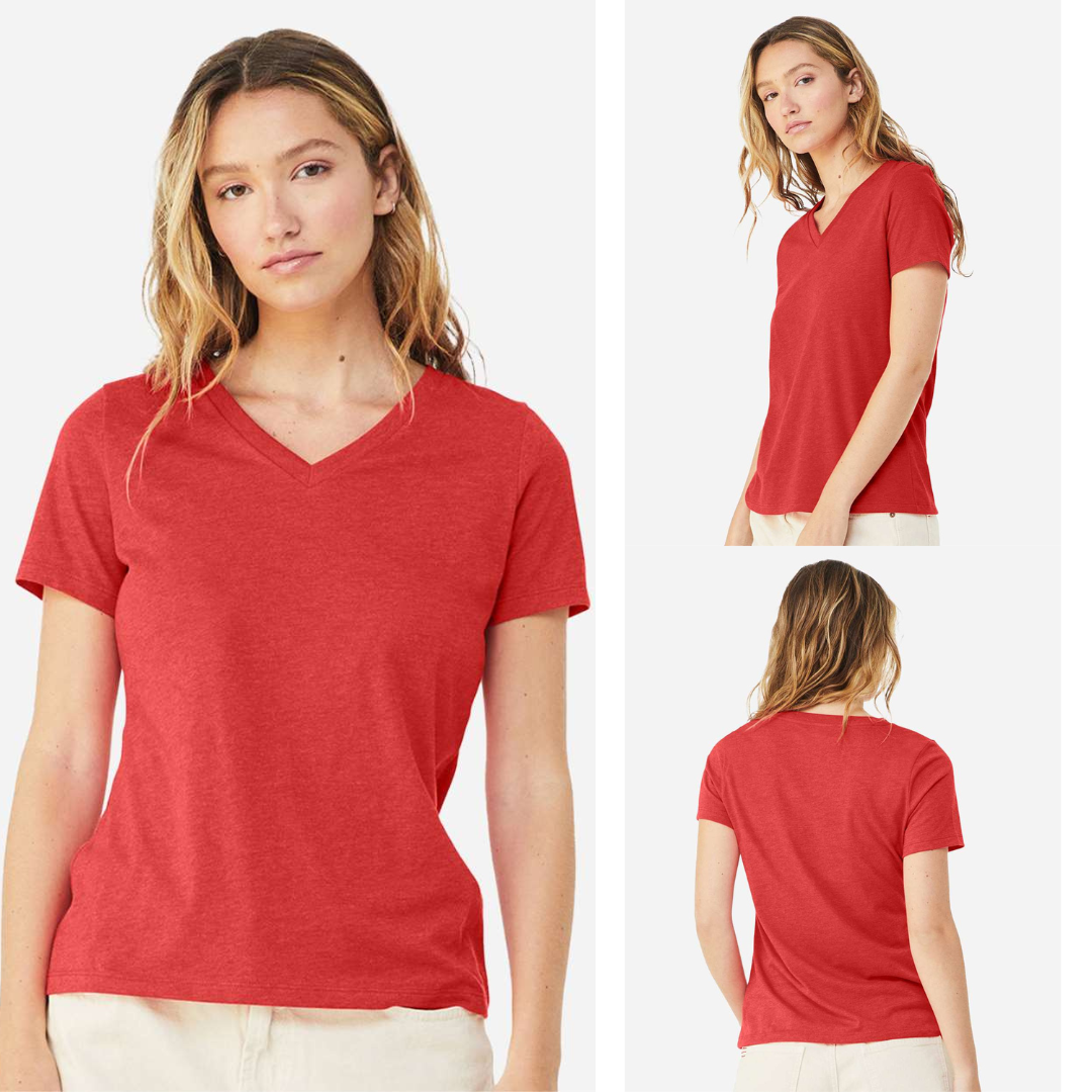 Bella+Canvas Women’s Heather CVC V-Neck Tee
