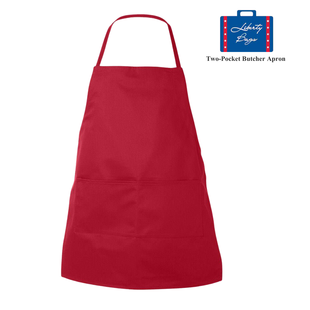 Two-Pocket Butcher Apron Heavy Twill One Size Adjustable