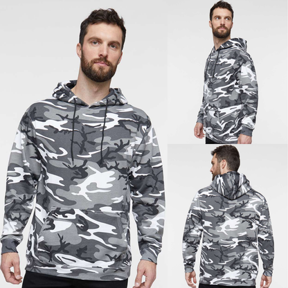 Unisex Camo Fleece Hoodie Sweatshirt – Soft Midweight