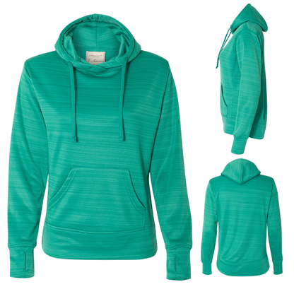 Women’s Performance Fleece Hoodie | Soft Striped Pullover wi