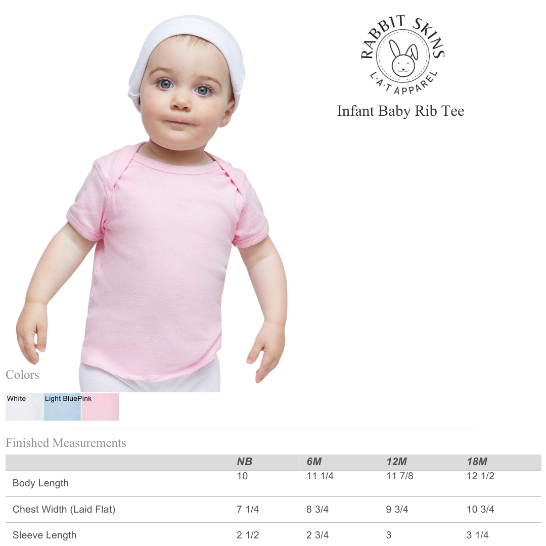 Rabbit Skins Premium Infant Baby Rib Tee Lightweight Cotton