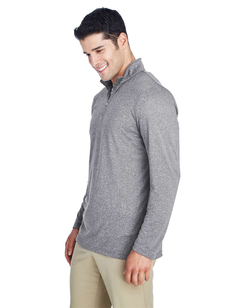 Men’s Heathered Performance Quarter-Zip Pullover | UltraClub