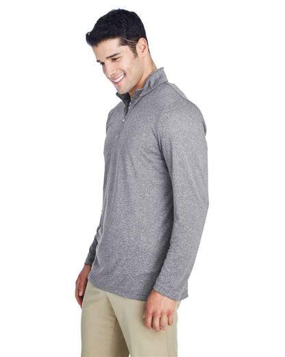 Men’s Heathered Performance Quarter-Zip Pullover | UltraClub