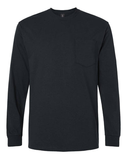 Gildan Ultra Cotton Long Sleeve Pocket Tee | Heavy Classic