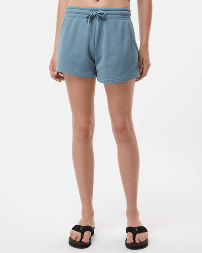 Women’s Lightweight Wave Wash Fleece Shorts with Pockets