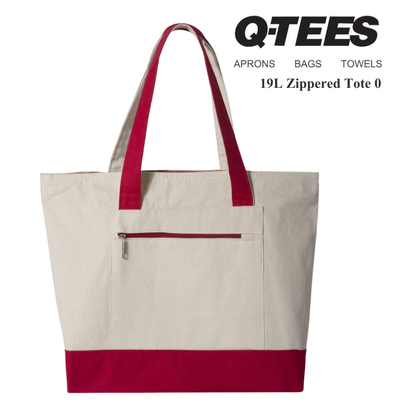 Large Zippered Canvas Tote Bag – Heavyweight Everyday Carry