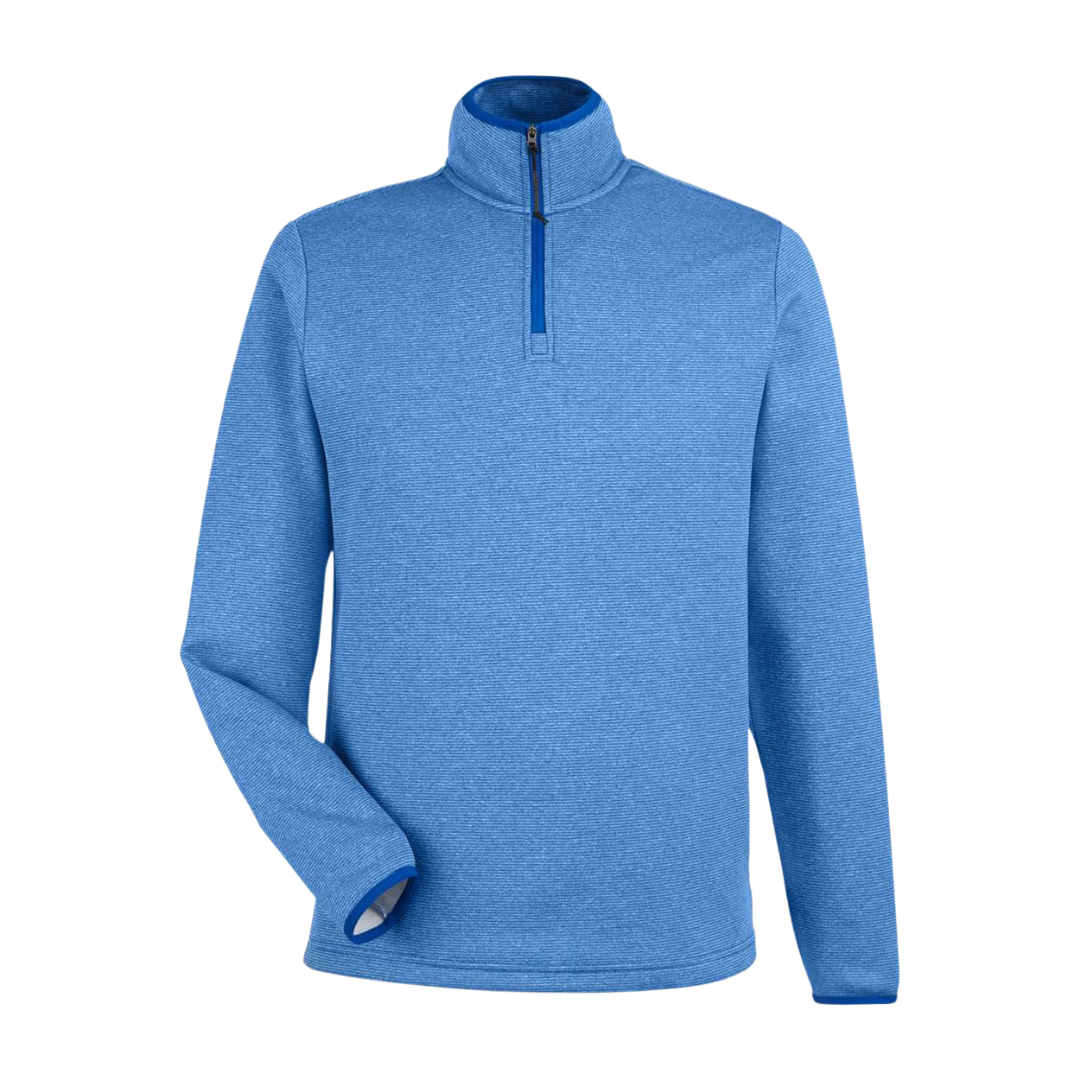 Men’s Heathered Stripe Quarter-Zip Pullover | Moisture-Wick