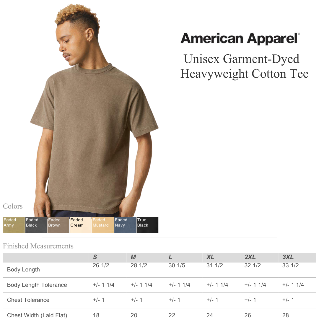 American Apparel Heavyweight Tee | Garment-Dyed Vintage Wash