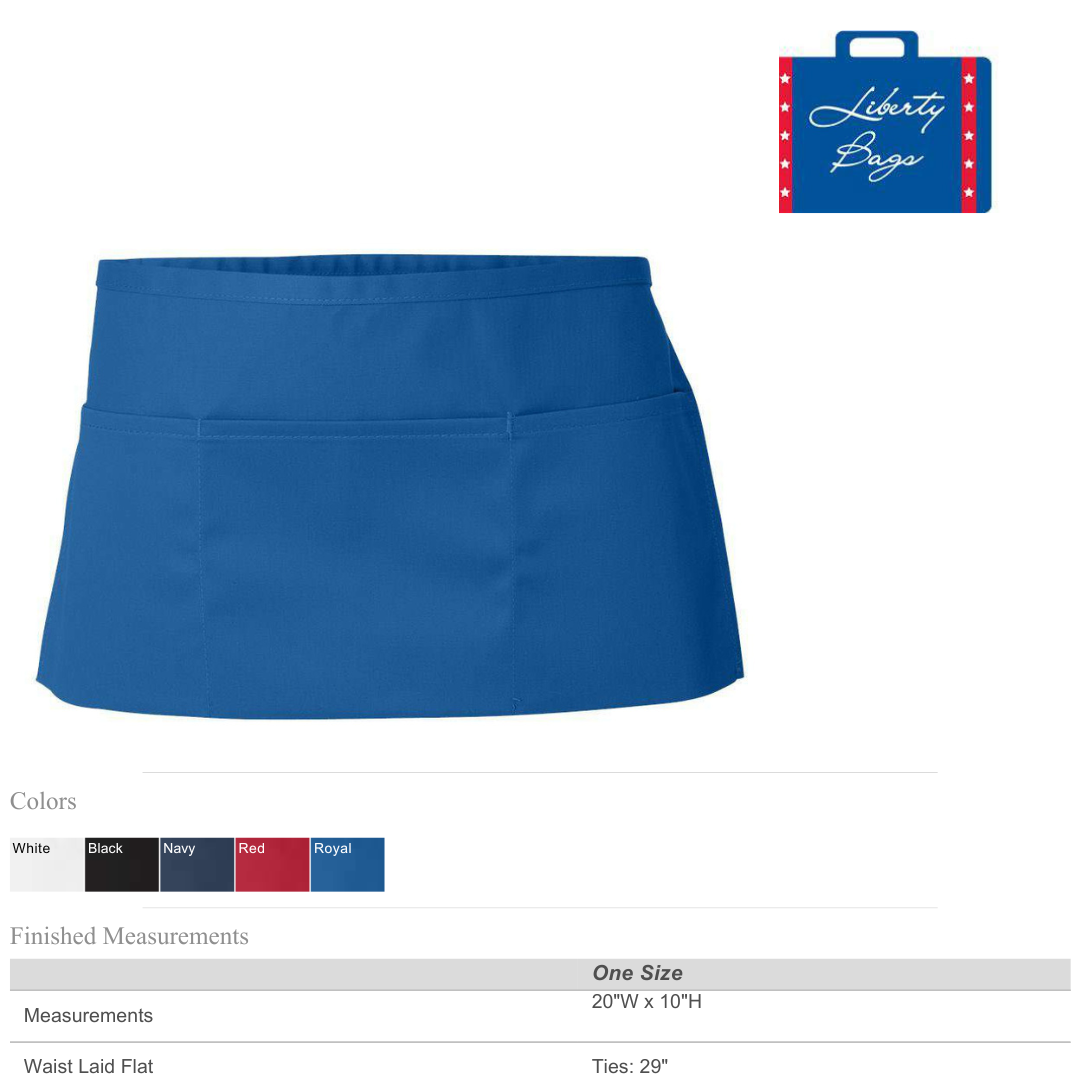 Classic 3-Pocket Waist Apron  Durable Polyester Cotton Blend