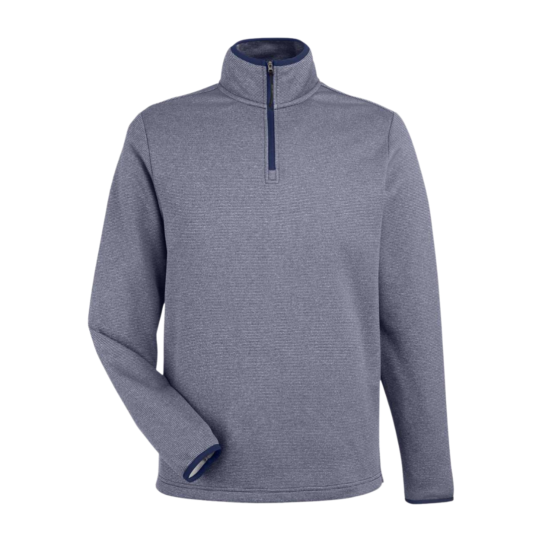 Men’s Heathered Stripe Quarter-Zip Pullover | Moisture-Wick
