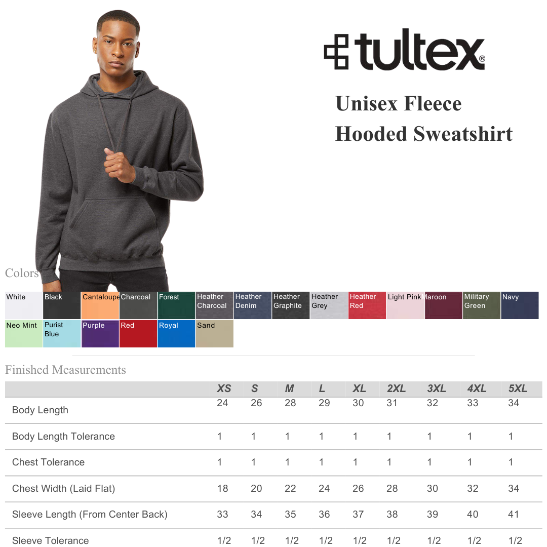 Tultex Heavy Fleece Hoodie | Warm Classic Unisex Fit