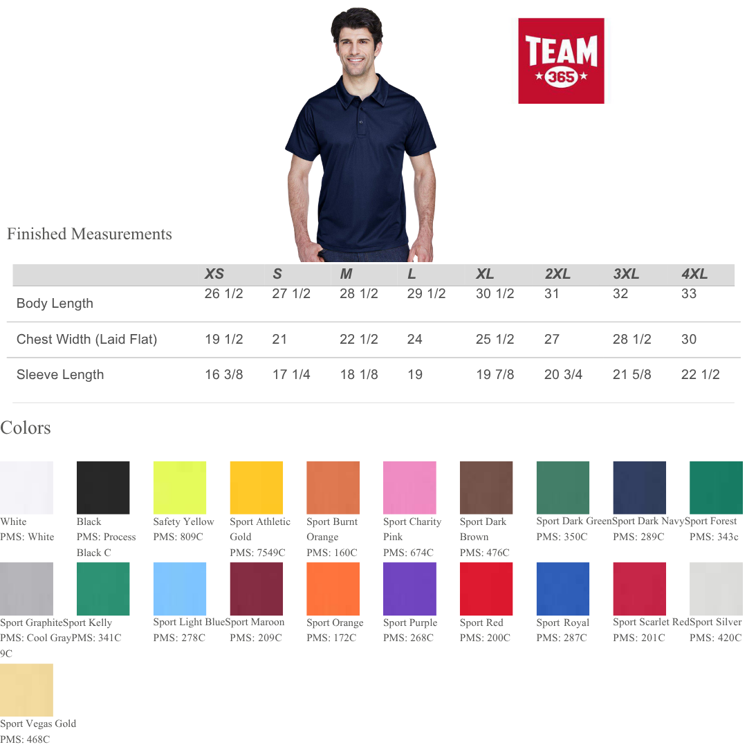 Men's Moisture Wicking Polo for Work Uniforms & Staff Teams