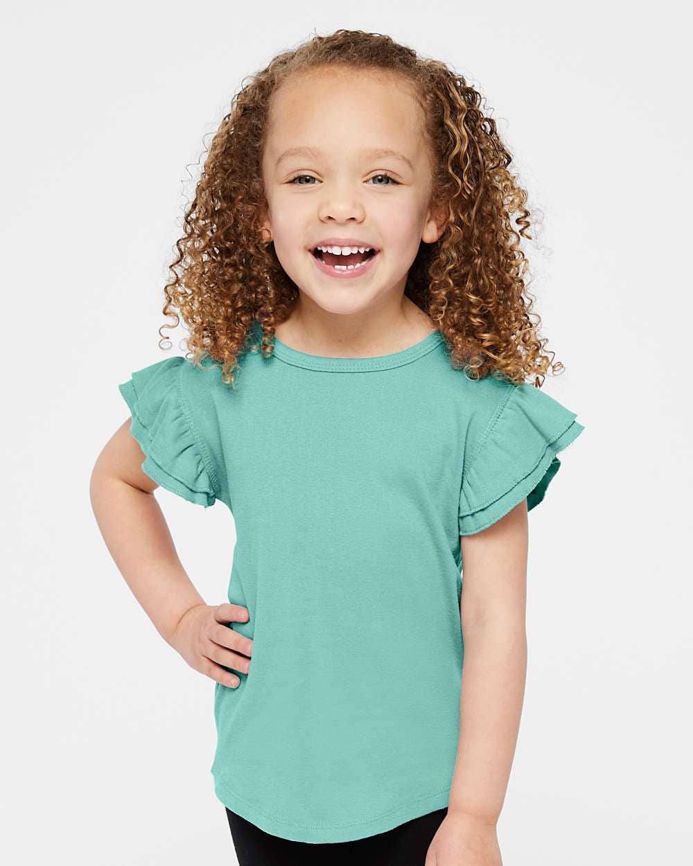 Toddler Cotton Flutter Sleeve Tee Lightweight Comfort