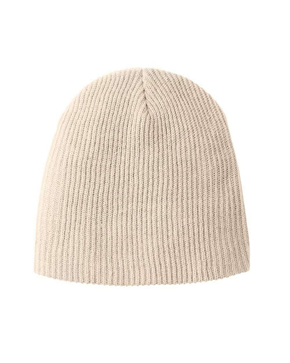 Unisex Athletic Acrylic Knit Beanie | Russell Patch Detail
