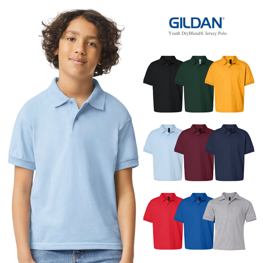 Kids Moisture Wicking Polo for Sports, Schools & Uniforms