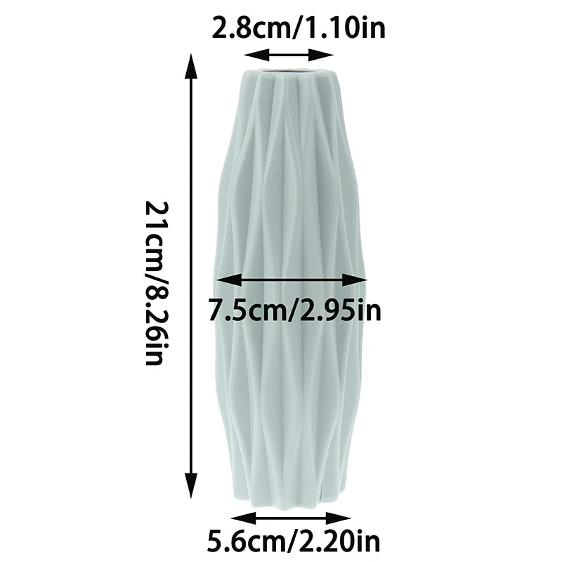 Diamond Pattern Smooth Flower Vase - TheWorldOfMYes