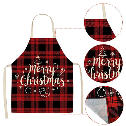 Linen Merry Christmas Apron - TheWorldOfMYes