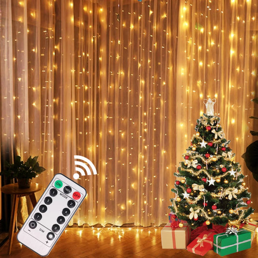 Christmas Lights Curtain Garland - TheWorldOfMYes