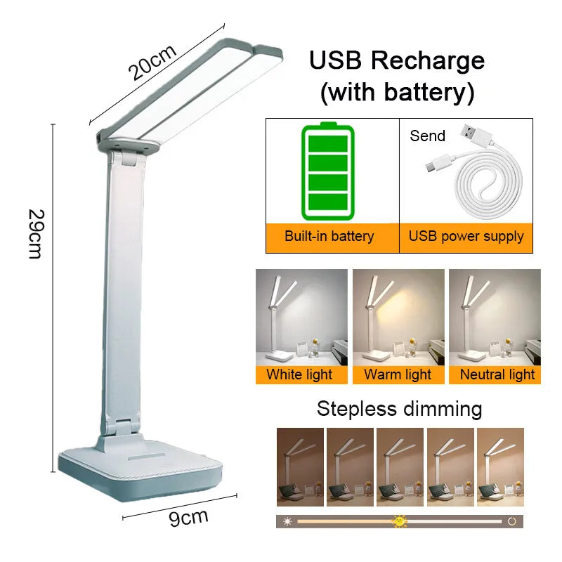 LED Desk Lamp 3 Levels Night Light Touch - TheWorldOfMYes