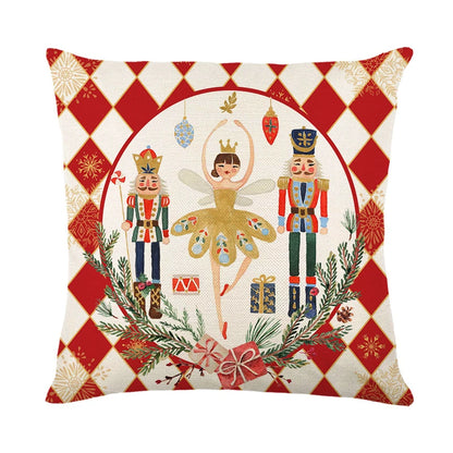 Linen Merry Christmas Pillow Cover - TheWorldOfMYes