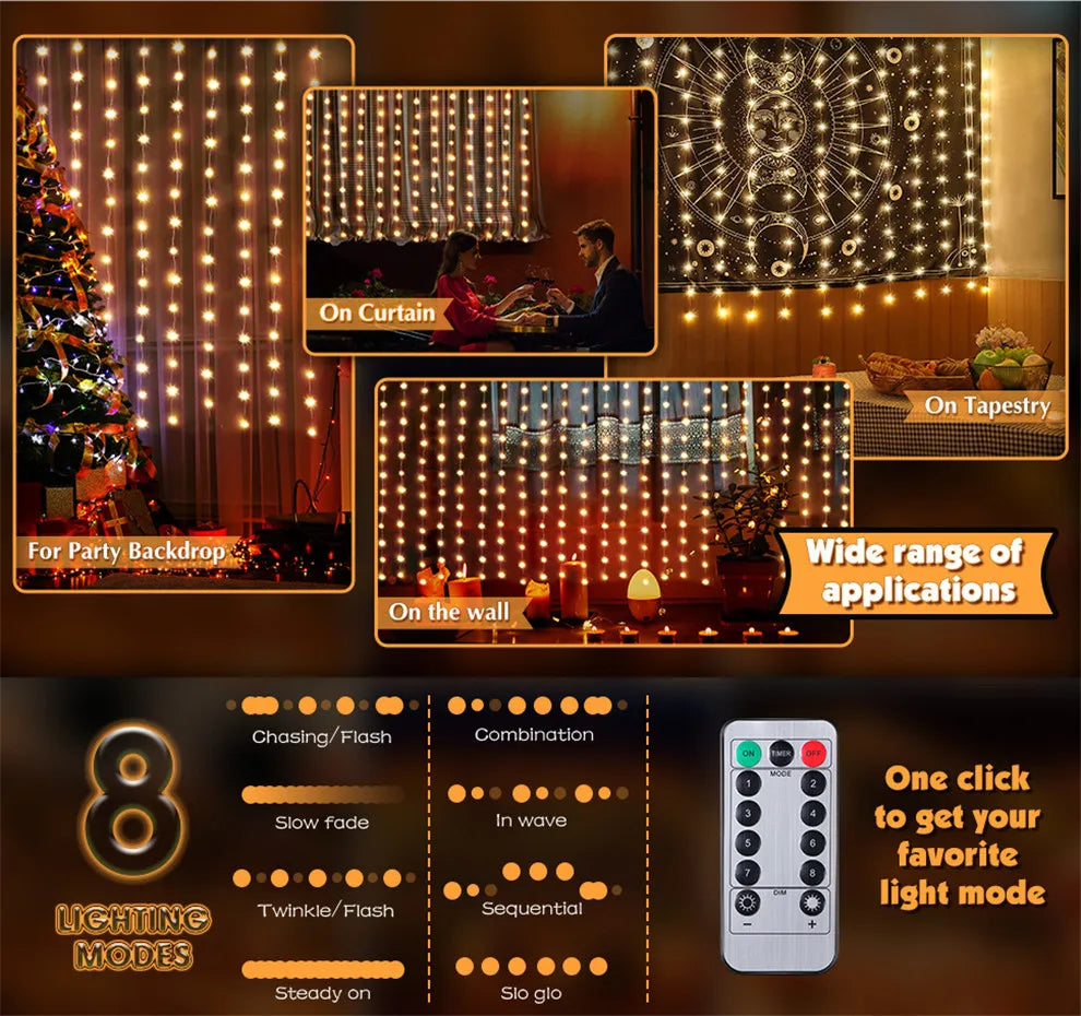 Christmas Curtain LED Lights - TheWorldOfMYes