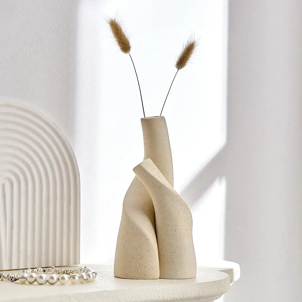 Modern Ceramic Irregular Handmade Vase Home Ornament - TheWorldOfMYes