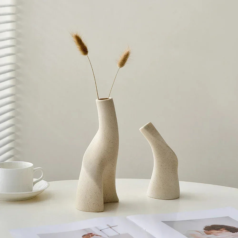 Modern Ceramic Irregular Handmade Vase Home Ornament - TheWorldOfMYes